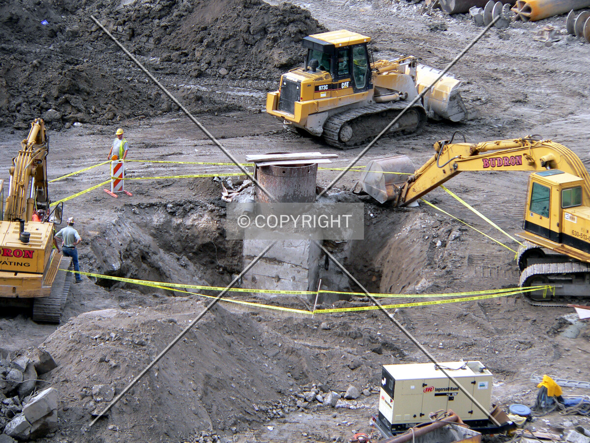 Excavating around the deep tunnel access shaft