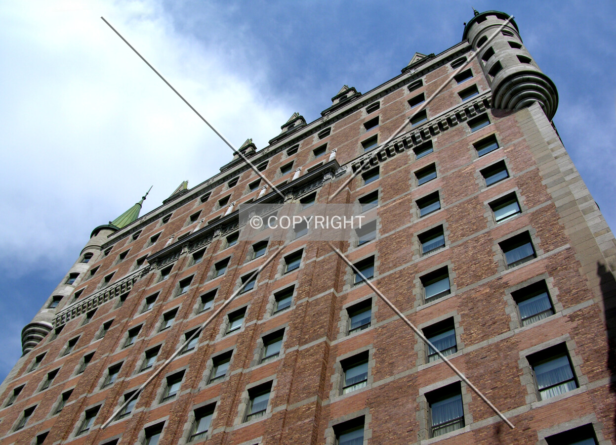 Looking up the west face of the tower from the interior courtyard