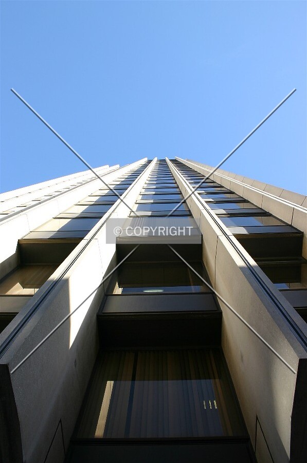 Looking up at the façade