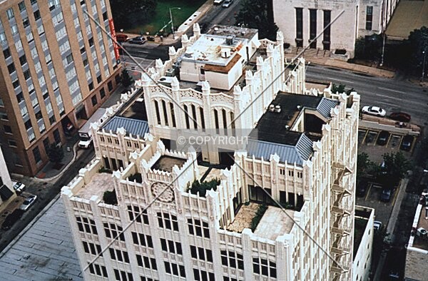 The roof as seen from the 26th floor of the One American Center