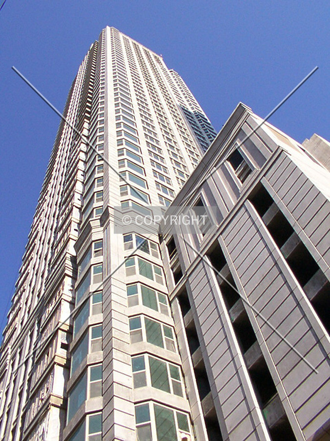 Looking up the northwest corner