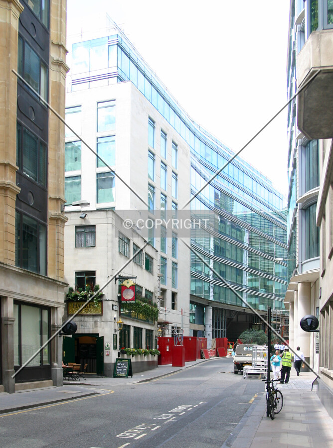 View west of the north side from Trump Street