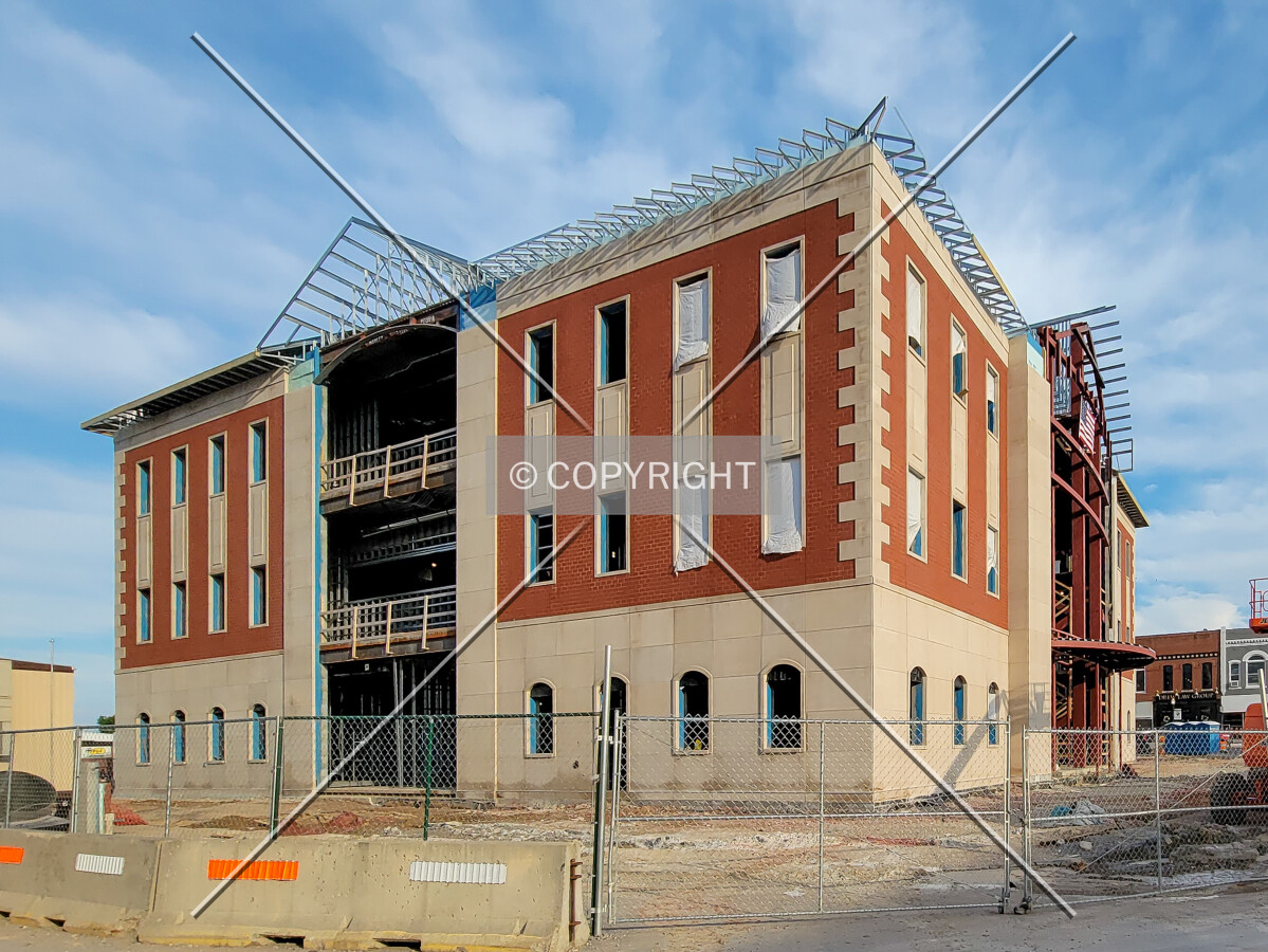 From the northwest during construction; June 5, 2021