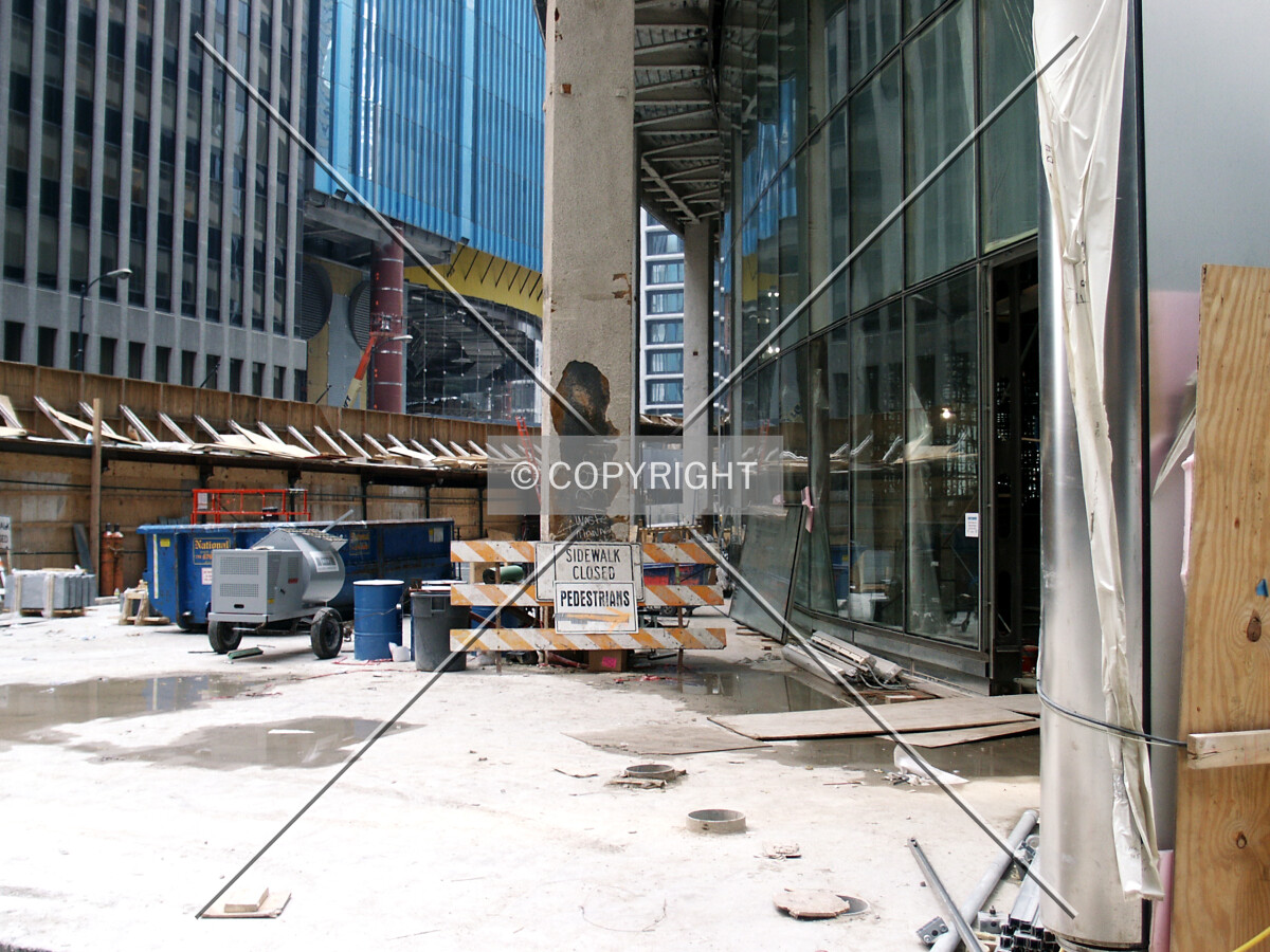 Plaza area at the southeast corner