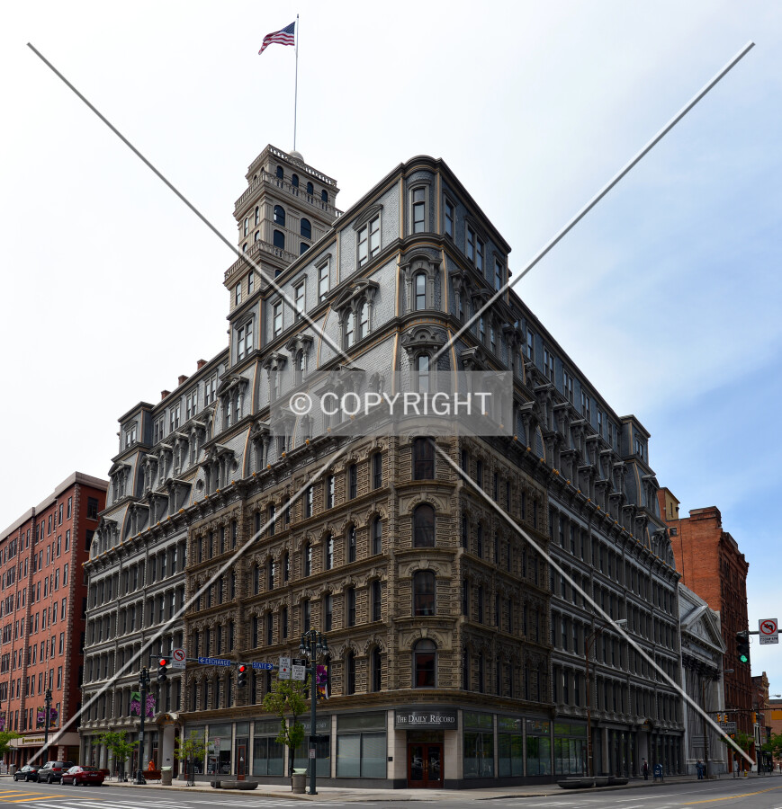 View from the southeast at Main and State Streets