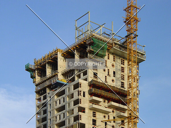 Steel framework for the upper floors