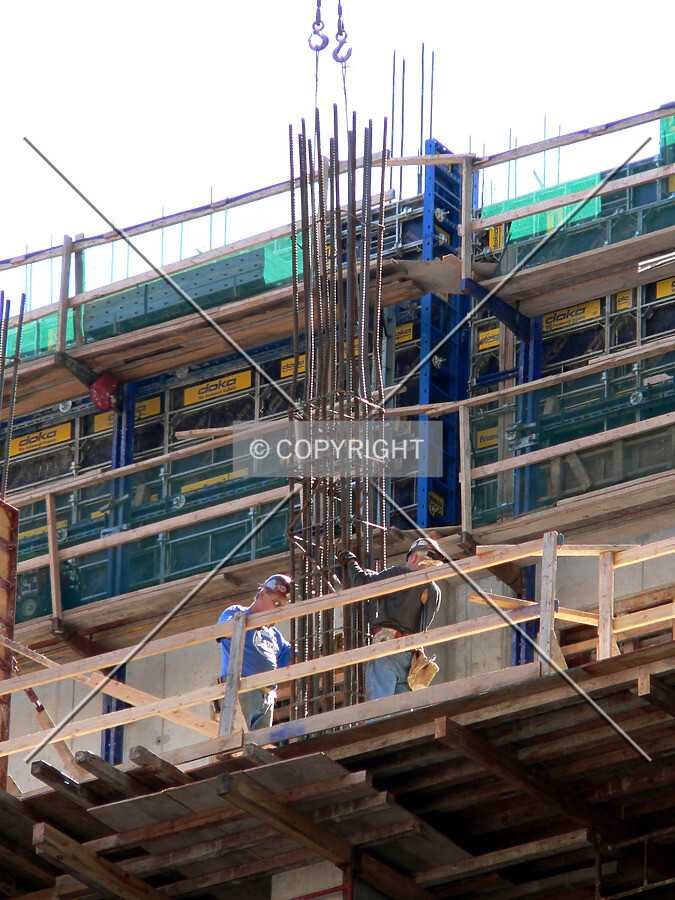 Placing a rebar cage for a future column