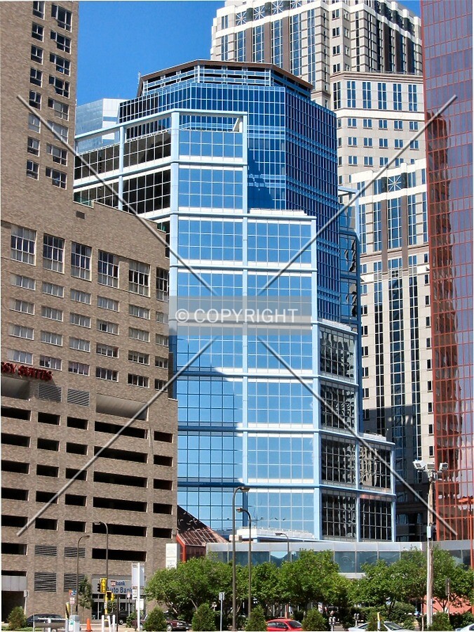 View from the northeast, flanked by Centre Village and Accenture Tower
