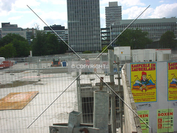View over the site; BHF-Bank in the background; as seen from public footway