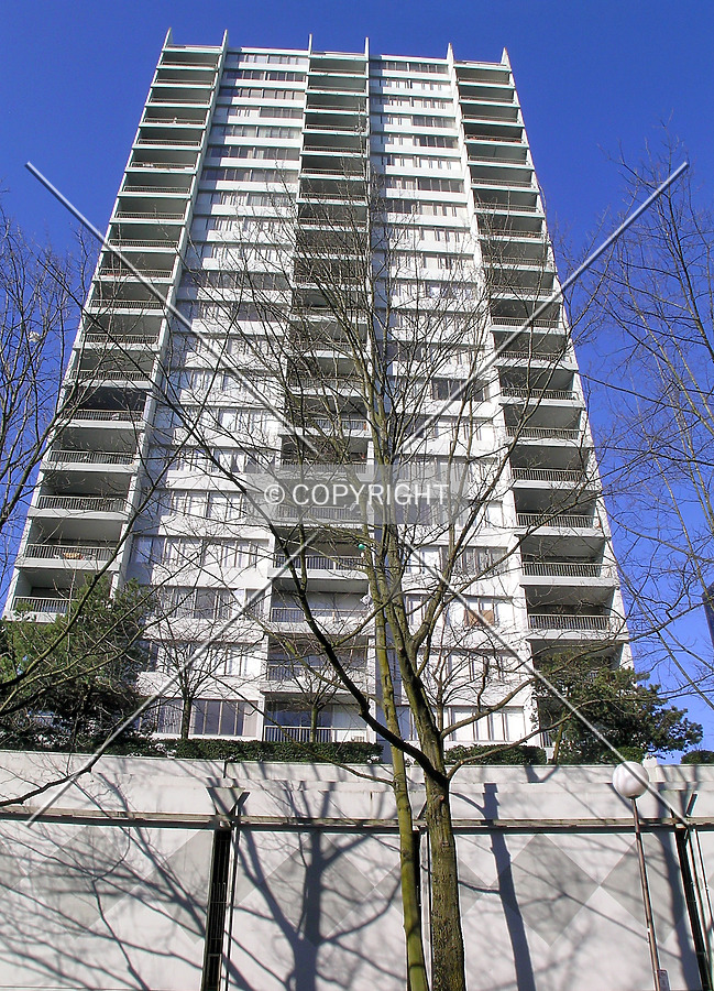 Looking up the eastern facade
