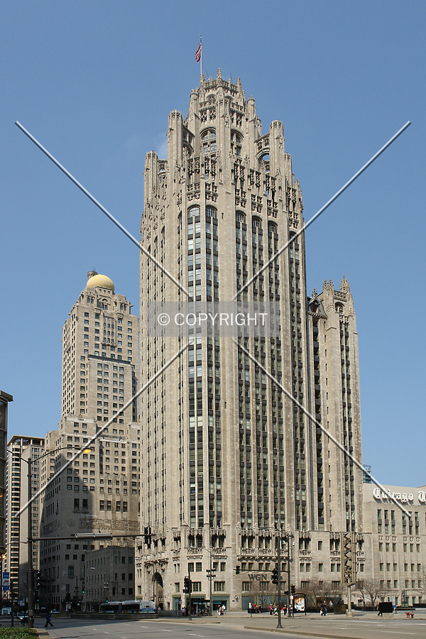 The famous Tribune Tower in Chicago