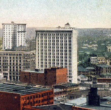 Vintage view from the south showing original construction before addition of the wings in 1924-26