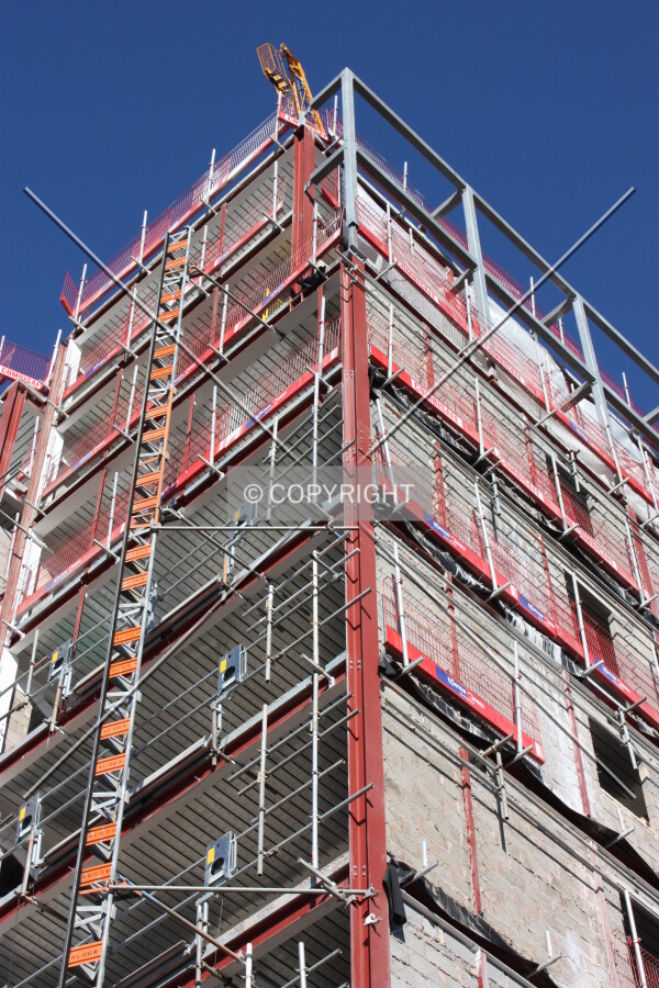Looking up from the base
