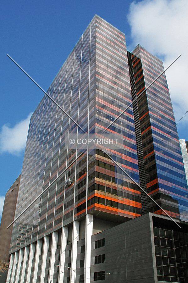 Looking up the northeast corner
