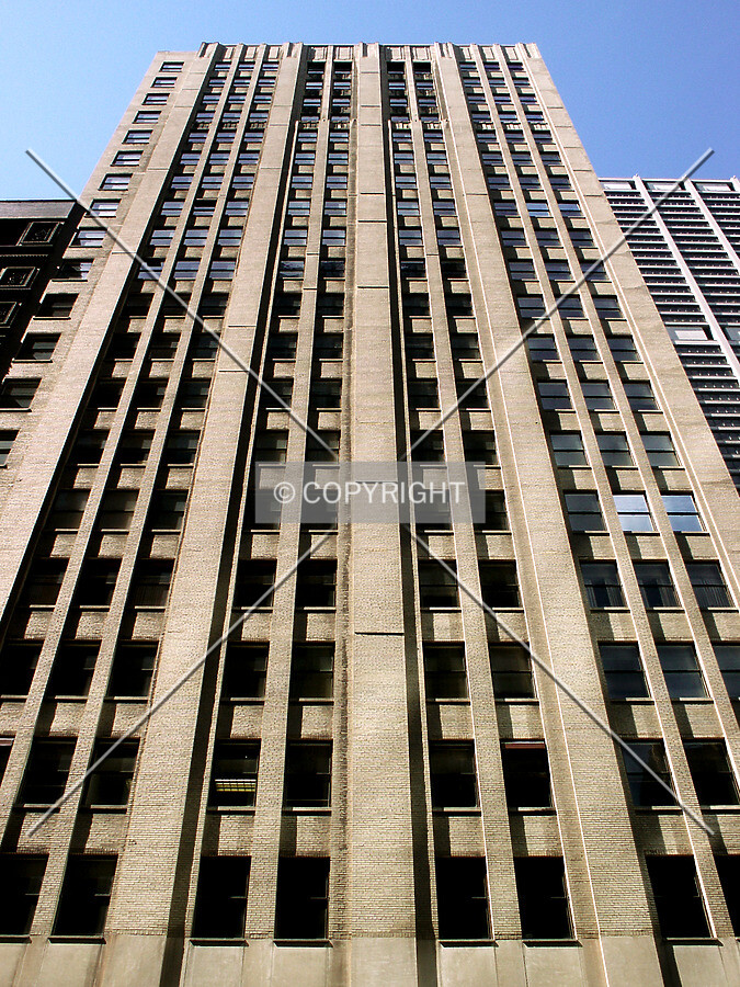 Looking up the south facade