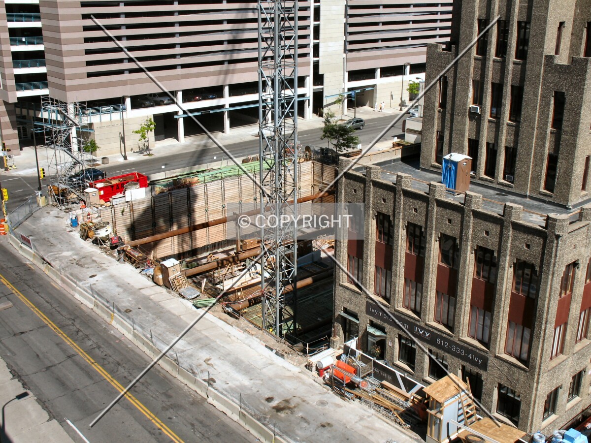 View to the northeast from the Orchestra Hall Ramp