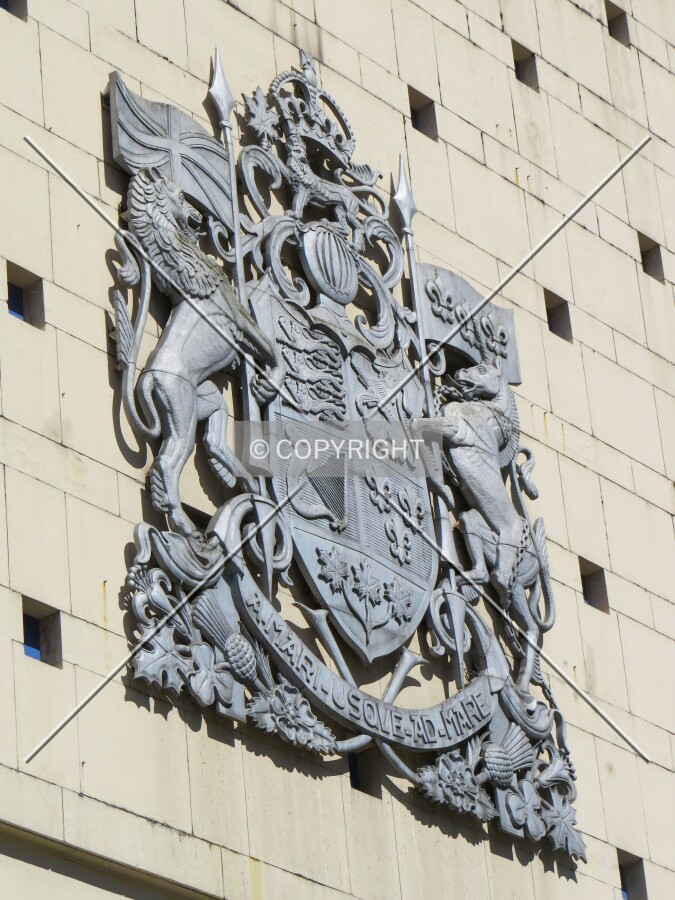 Emblem above main entrance