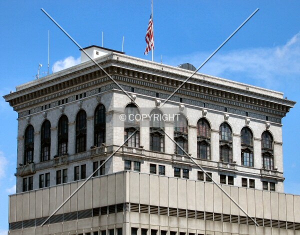 Elevated view from the south, rising above the Annex Building