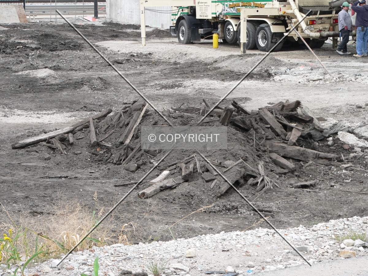 Wooden debris excavated from the site
