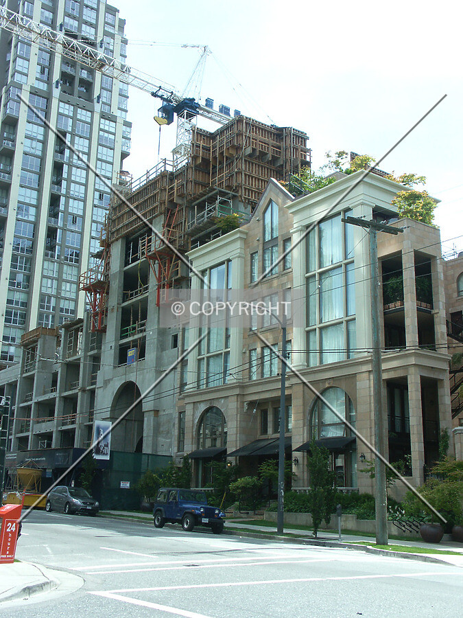 The Phase II tower going up behind the previously completed Residences