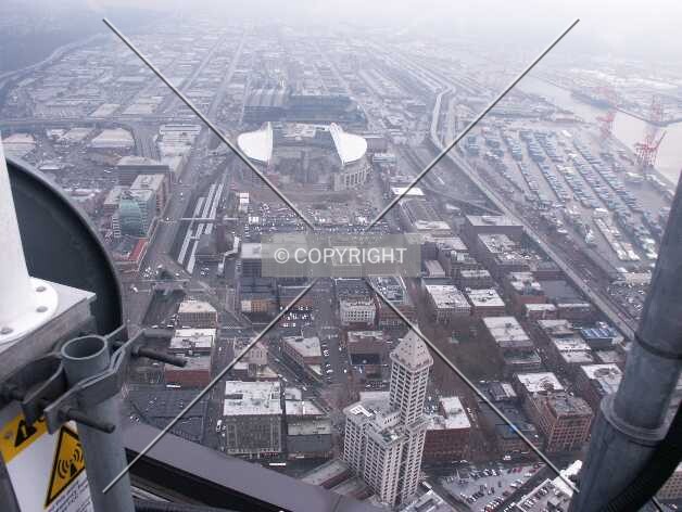 Looking way down on the Smith Tower from way up on top of Seattle's tallest