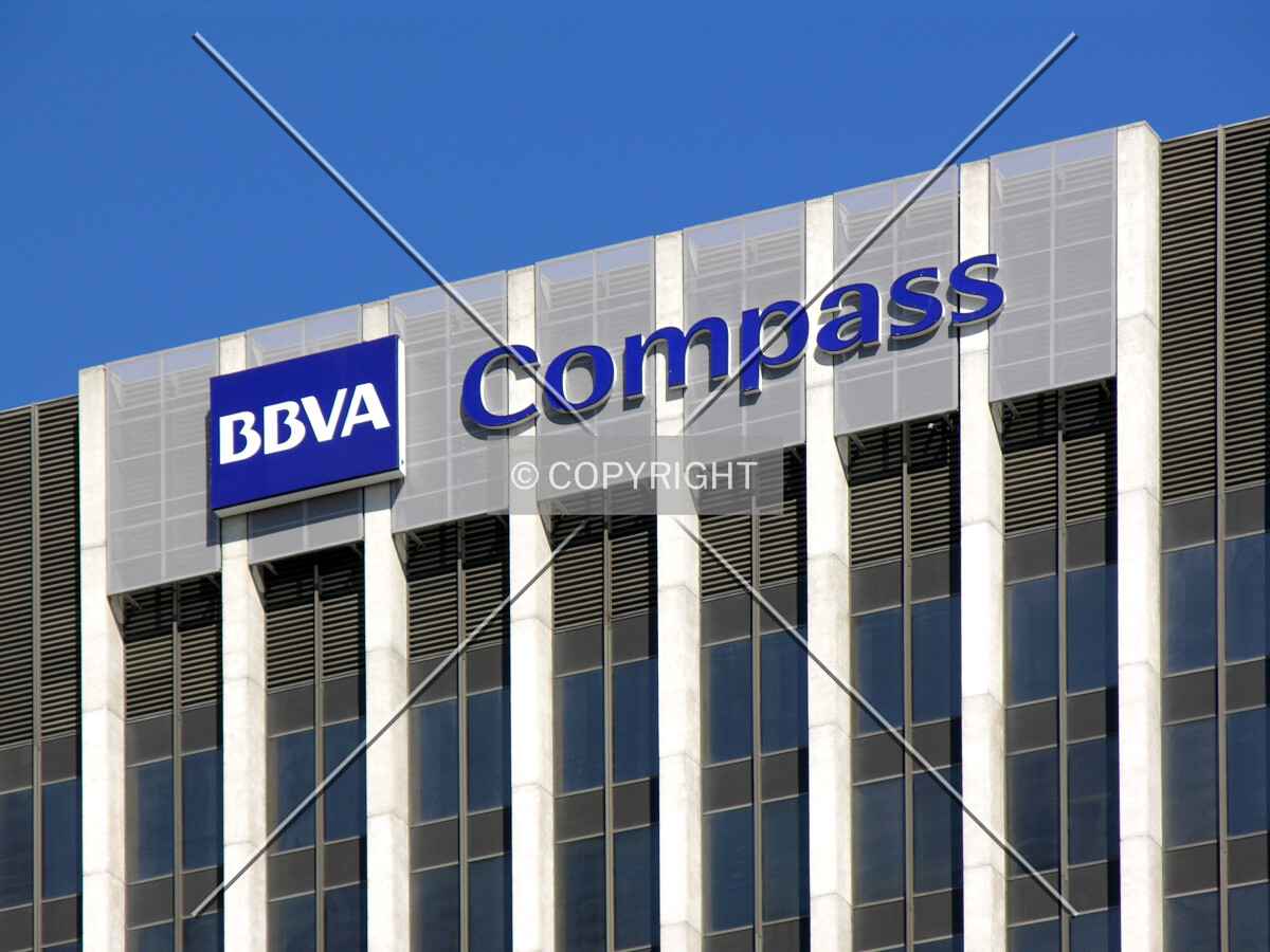 Signage atop the western side