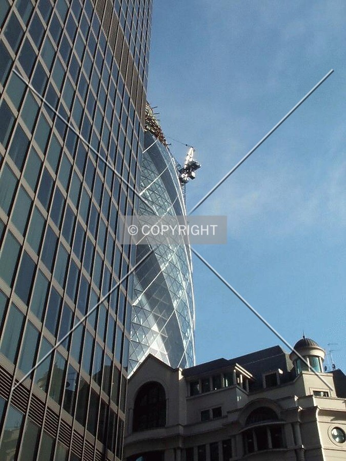 The tower peeps out from behind Aviva's headquarters (24/01/03)