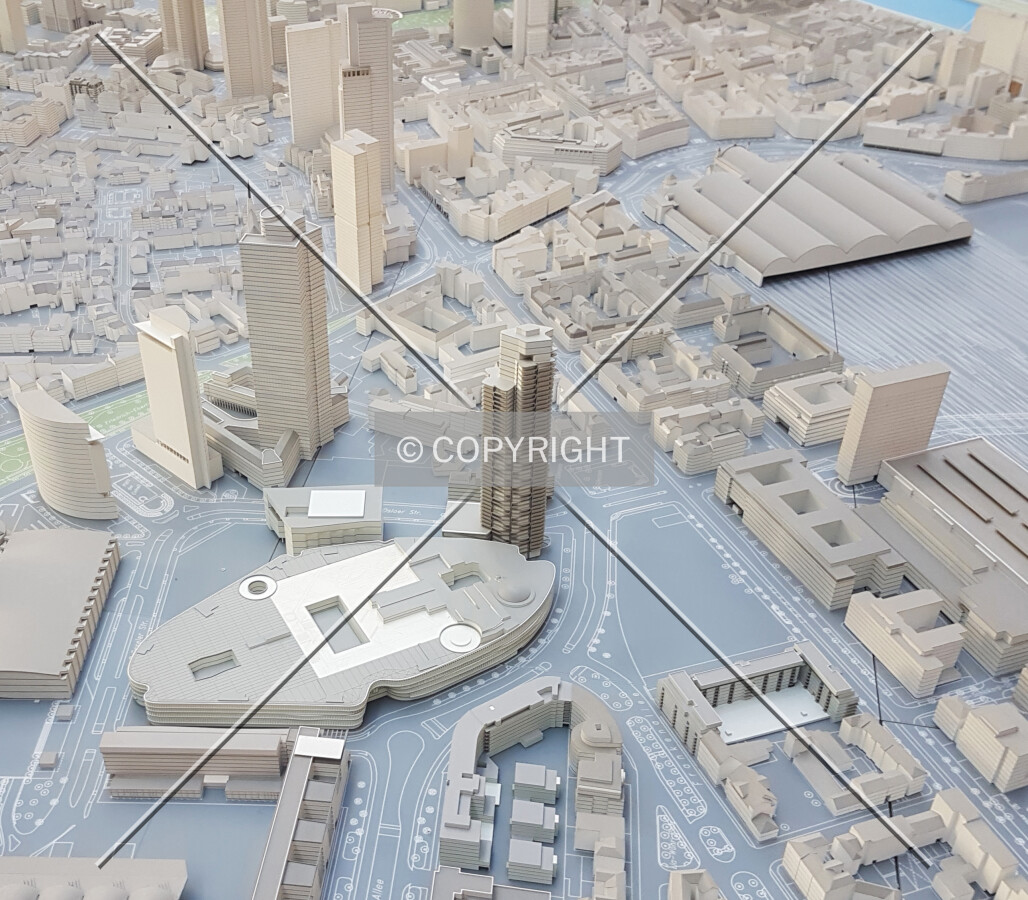 Model of Grand Tower - as part of the Frankfurt city model of the planning department