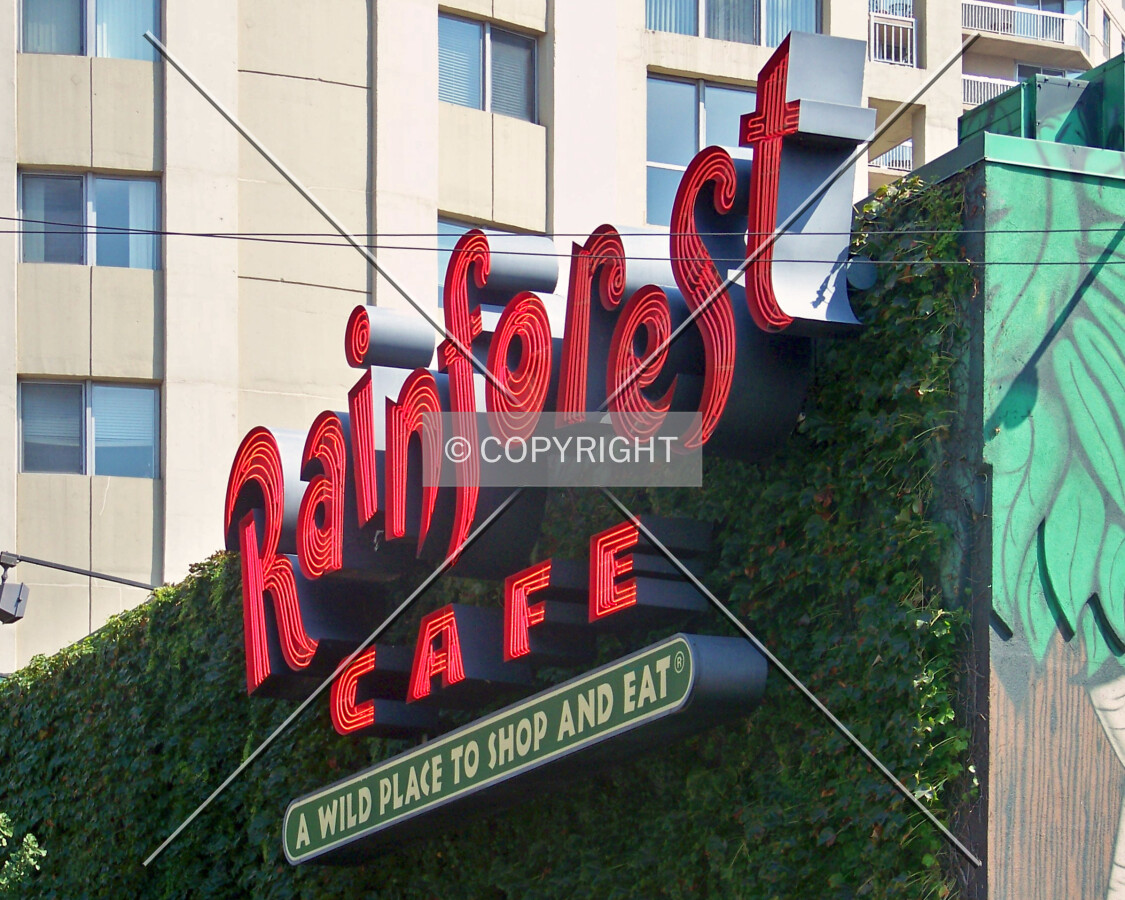 Sign on the north facade