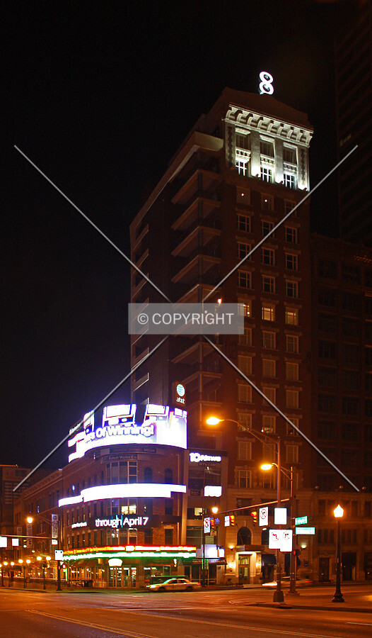 View from the southwest at night