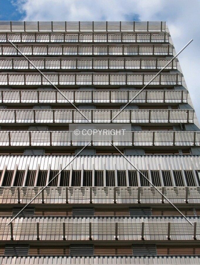 Looking up the south facade of the east wing
