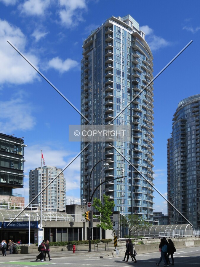 View to the east across the Stadium/Chinatown Skytrain Station