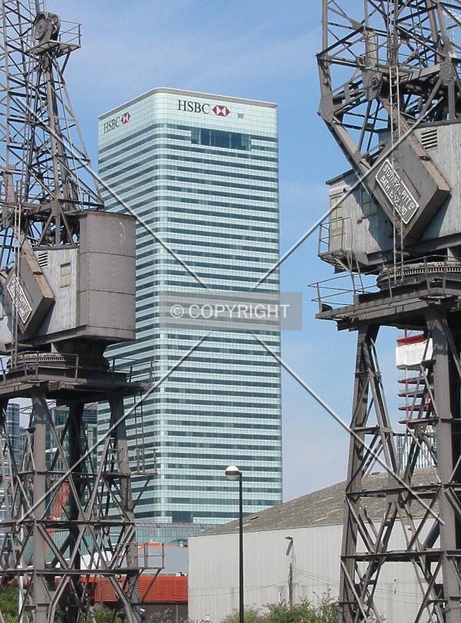 Symbols of London's docklands, old and new