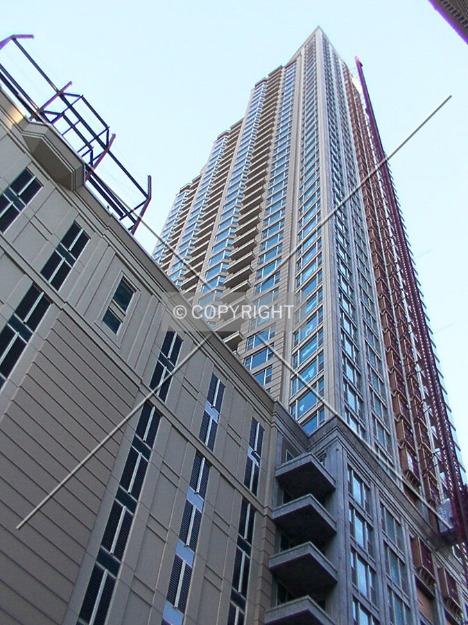 Looking up the southeast corner