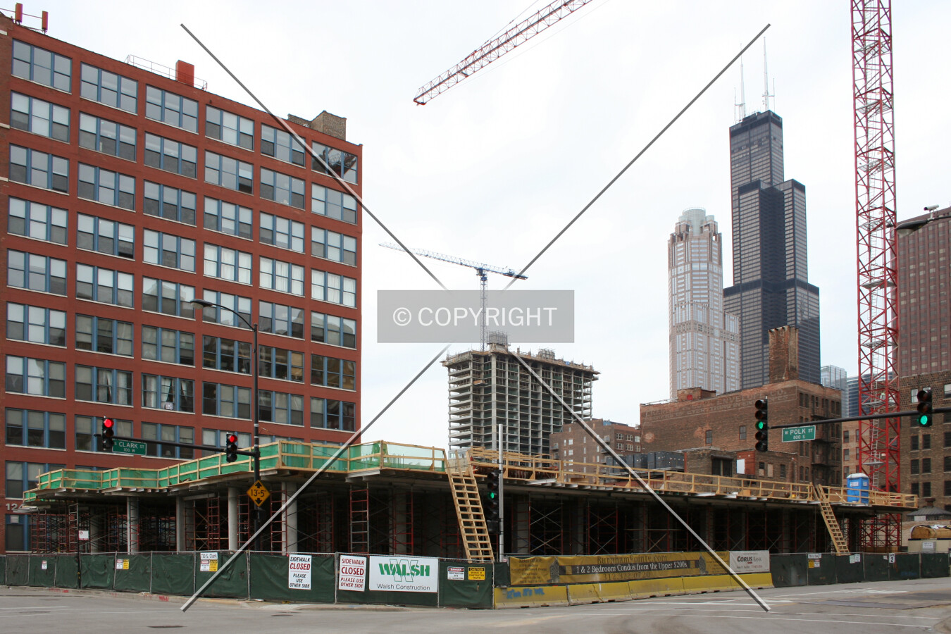 View from the southeast with Vetro under construction in the background