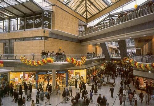 Inside the shopping center