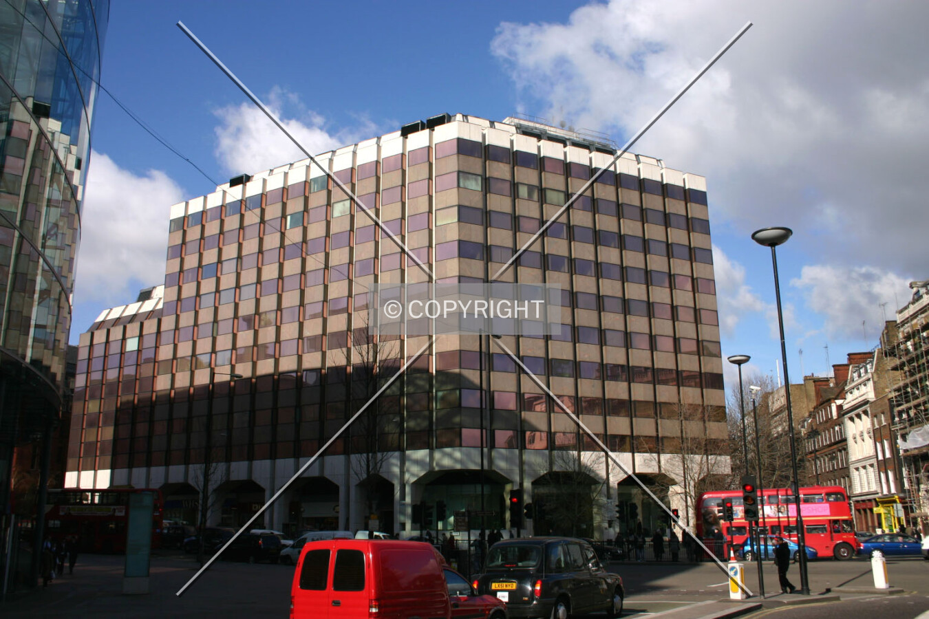 View from New Fetter Lane showing the old window reflective tint