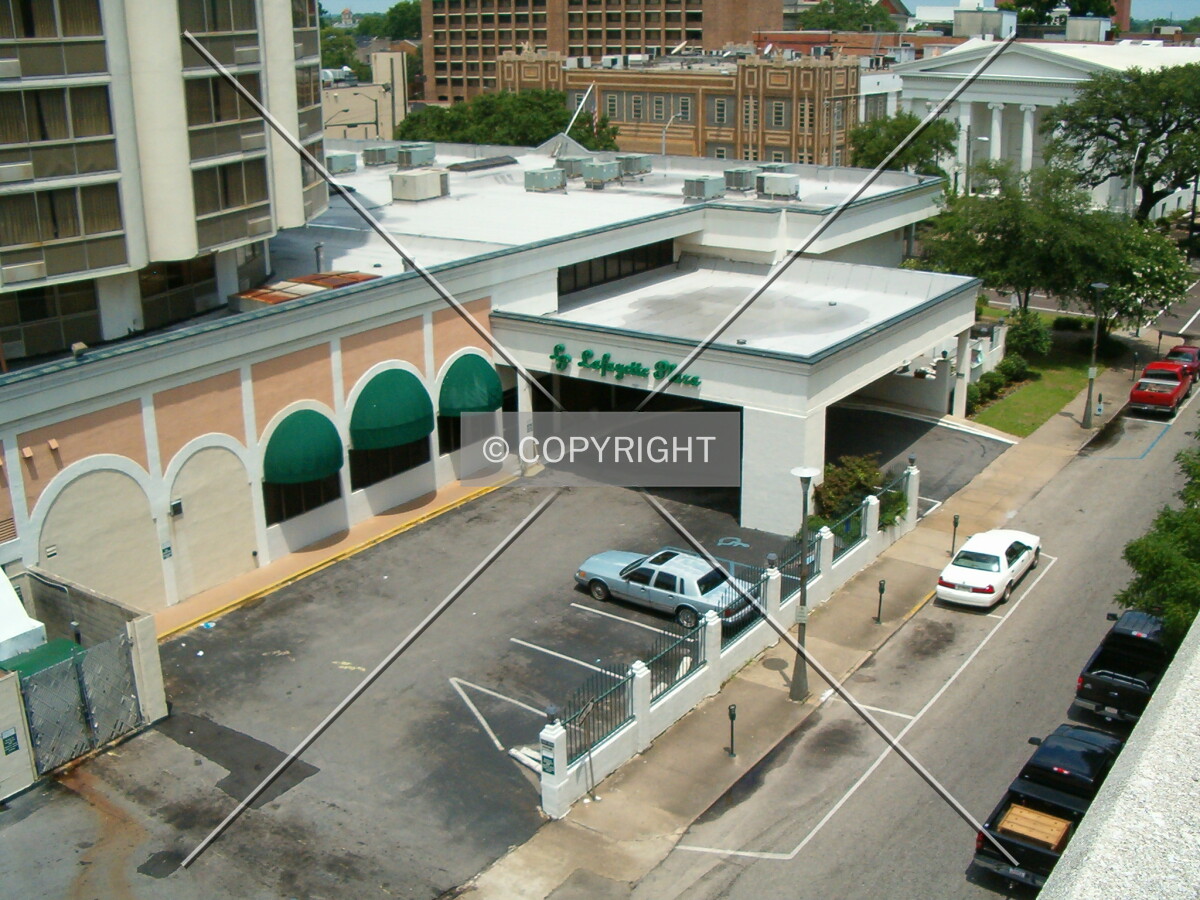 Looking down from the city parking garage