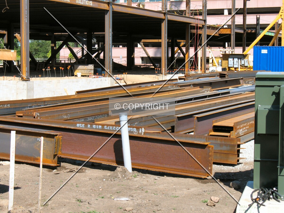 Steel waiting for erection