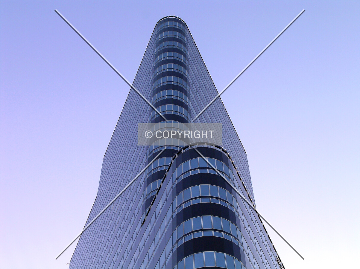 Looking up the sharp corner from the east