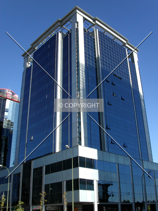 Looking up the building from the west