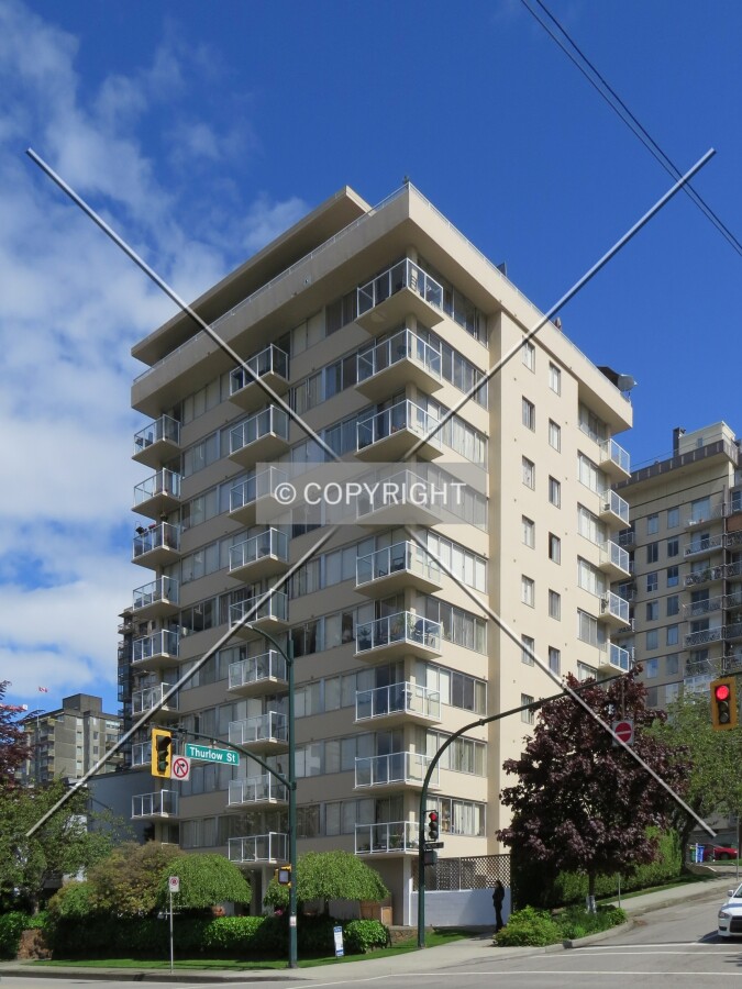 View to the north across Pacific Street & Thurlow Street