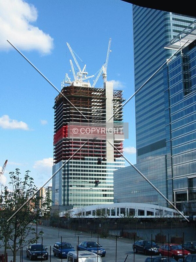 View from beneath West India Quay DLR station