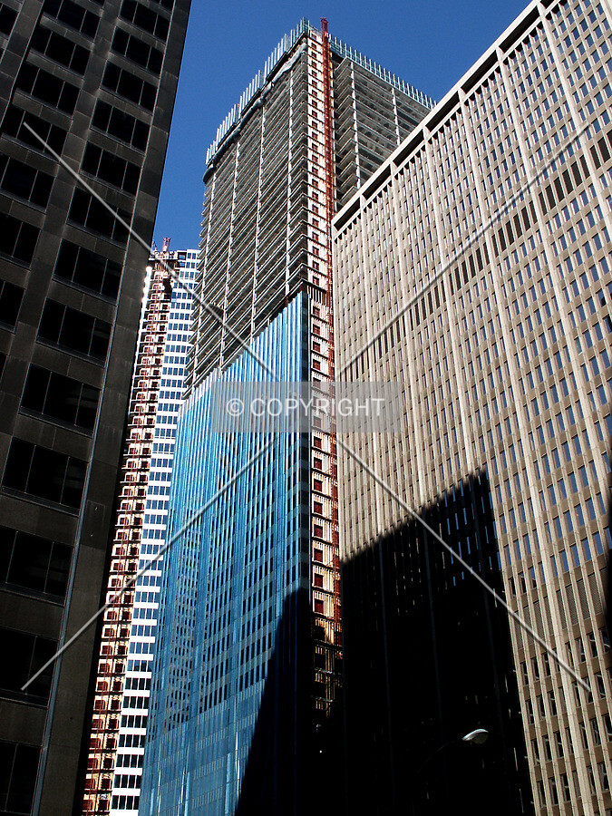 Looking up the southwest corner