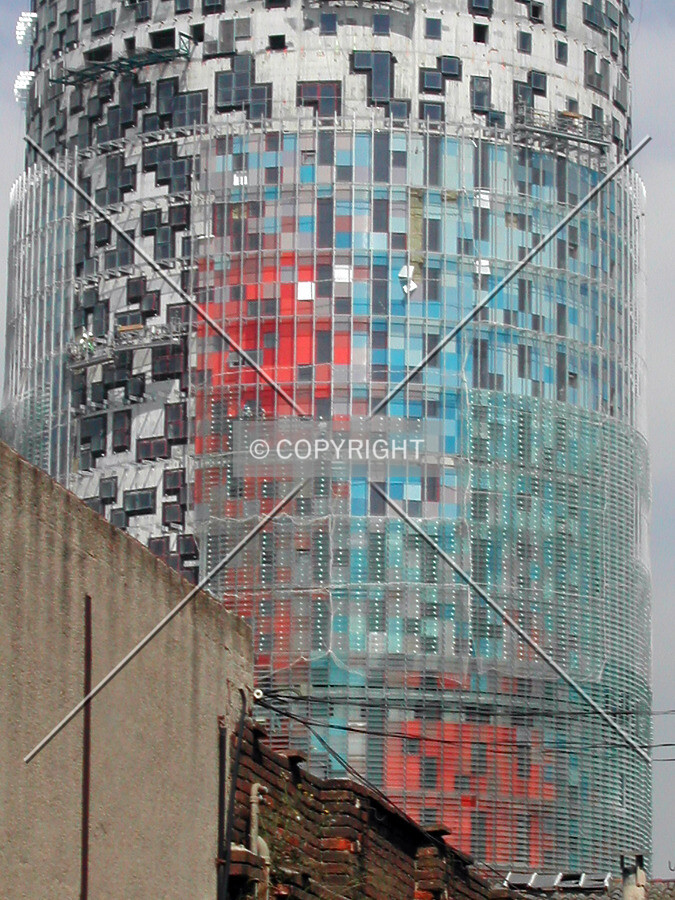 Coloured building's skin