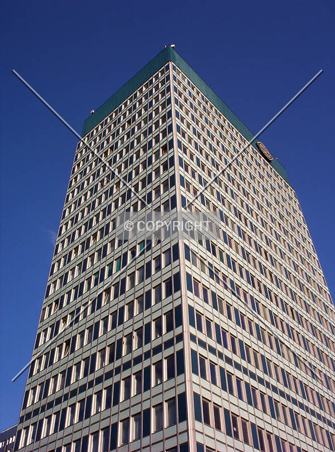 Looking up the northwest corner