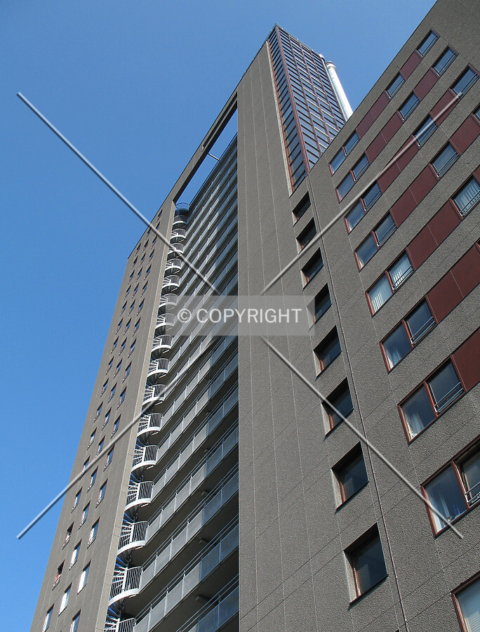 View up from the west