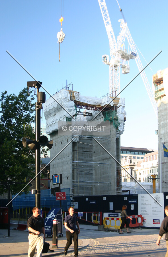 View northeast of the west core from Cannon Street