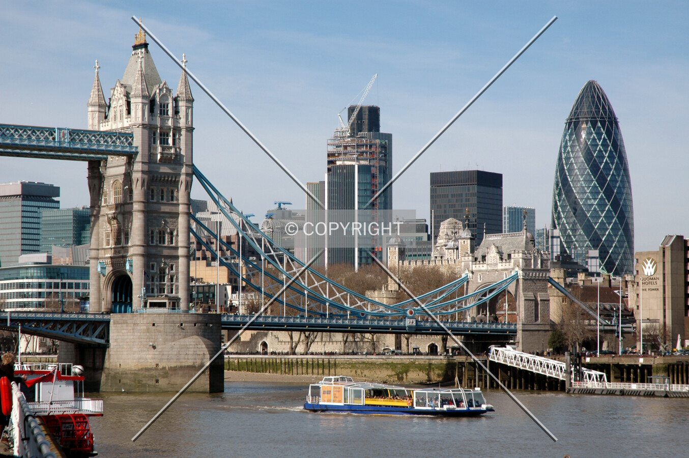View amongst the City cluster from Butlers Wharf