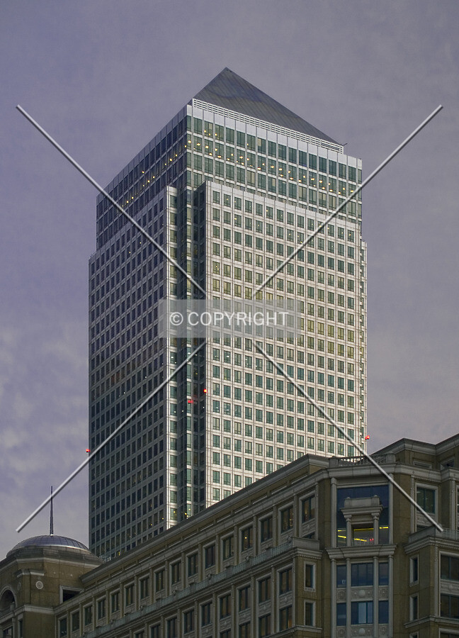 Top floors as seen from the western side at dusk